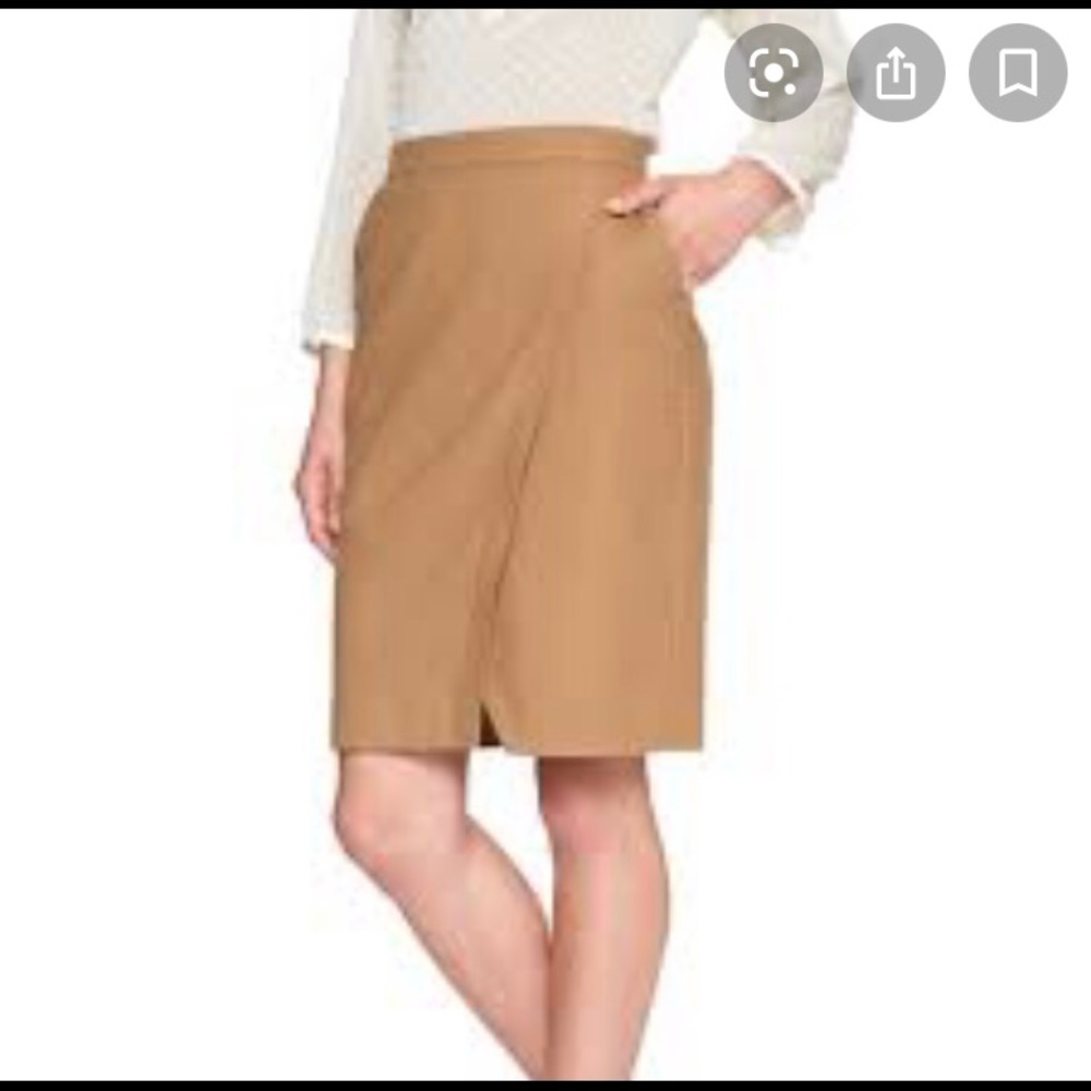 Faux Wrap Camel Skirt